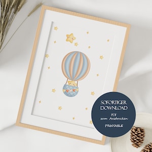 Póster de guardería, mural de estrellas, decoración de guardería para bebé, póster de cielo estrellado para habitación de bebé, descarga de impresión, arte de guardería, decoración de habitación de niños