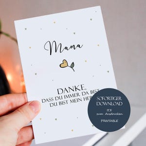 Muttertagskarte Geschenk Karte Muttertag Download Alles Liebe zum Muttertag Postkarte Mama modern A6 Geschenkidee Mama Geburtstagskarte Herz