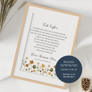 Certificado de padrino, regalo de bautismo, plantilla de carta de padrino, carta de bautismo de niña, regalo imprimible, certificado de padrino para ahijado/a, plantilla de certificado de padrino para descargar