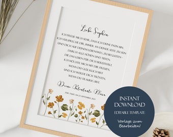Baptism certificate, baptism gift, godparent letter template, baptism for girls, printable baptism letter, baptism gift for godchild, godparent certificate template download