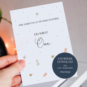 Carte cadeau pour grand-mère annonce de grossesse Carte tu vas être grand-mère A6 Annonce de naissance Cadeau grand-mère Annonce de grossesse Télécharger