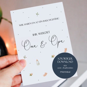 Anuncio de embarazo abuela y abuelo, van a ser abuela y abuelo, tarjeta A6 abuelos, anuncio de bebe, anuncio de embarazo, descargar