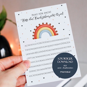 Du wirst Onkel Rätsel Karte Download Ausdrucken Schwangerschaft verkünden Onkel Geschenkkarte Rätselkarte Buchstabensalat Baby Ankündigung