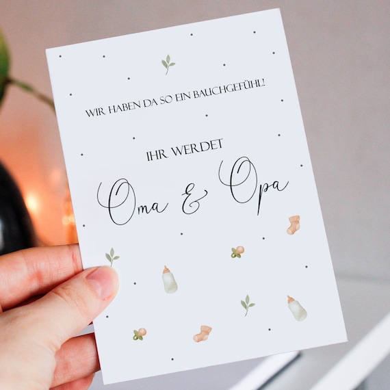 Biglietto A5 Per Annuncio Di Gravidanza 'Grandad To Be' – Con Busta In Kraft, Poesia In Inglese, Design Tipografico