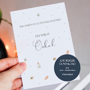 Carte cadeau pour annonce de grossesse pour oncle Carte tu vas être tonton A6 Annonce de naissance Cadeau pour oncle Annonce de grossesse Télécharger