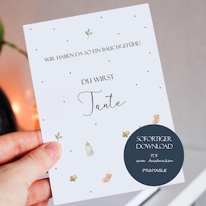 Tarjeta de regalo para tía con anuncio de embarazo Tarjeta "Vas a ser tía" A6 Tarjeta de regalo para tía con anuncio de bebé Anuncio de embarazo Descargar