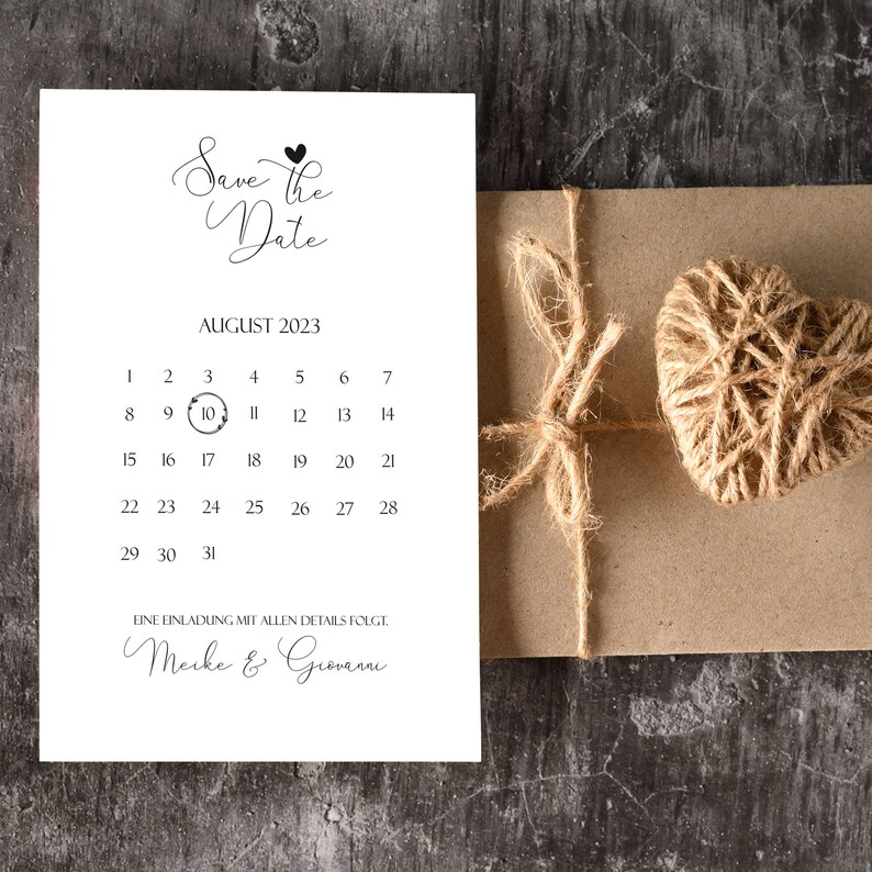 Save the Date with Calendar, Save the Date Template, Minimal Save the Date Template, DIY Save the Date Card, Modern Save the Date Download image 10