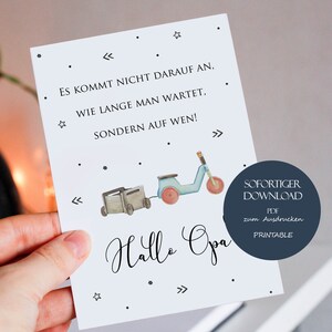 Schwangerschaft verkünden Opa, Karte Hallo Opa, Geschenkkarte für Opa, Baby Ankündigung, Schwangerschaftsverkündung, digitaler Download