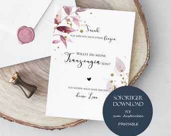 Personalized card to ask your maid of honor, A6 card for maid of honor, "Will you be my maid of honor?", personalized gift for maid of honor