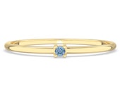 Aquamarine Ring, Aquamarine Stacking Ring, Aquamarine Solitaire Ring, Dainty Aquamarine Ring, Minimalistic Ring, Thin Ring, Ring Enhancer