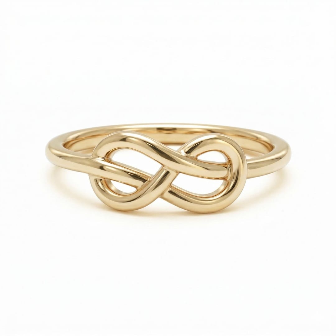 Infinity Stackable Ring 14K Gold Infinity Ring, Minimalist Stackable Thin Band, Symbol of ...