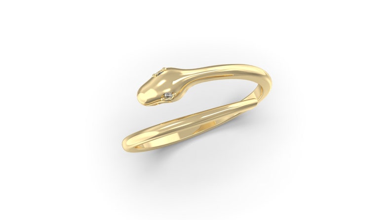 Open Ring Minimalistic Ring Dainty Diamond Ring Stackable Ring Snake Ring Snake Jewelry Serpent Ring Gold Wrap Ring Adjustable Ring