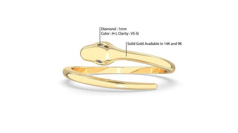 Open Ring Minimalistic Ring Dainty Diamond Ring Stackable Ring Snake Ring Snake Jewelry Serpent Ring Gold Wrap Ring Adjustable Ring