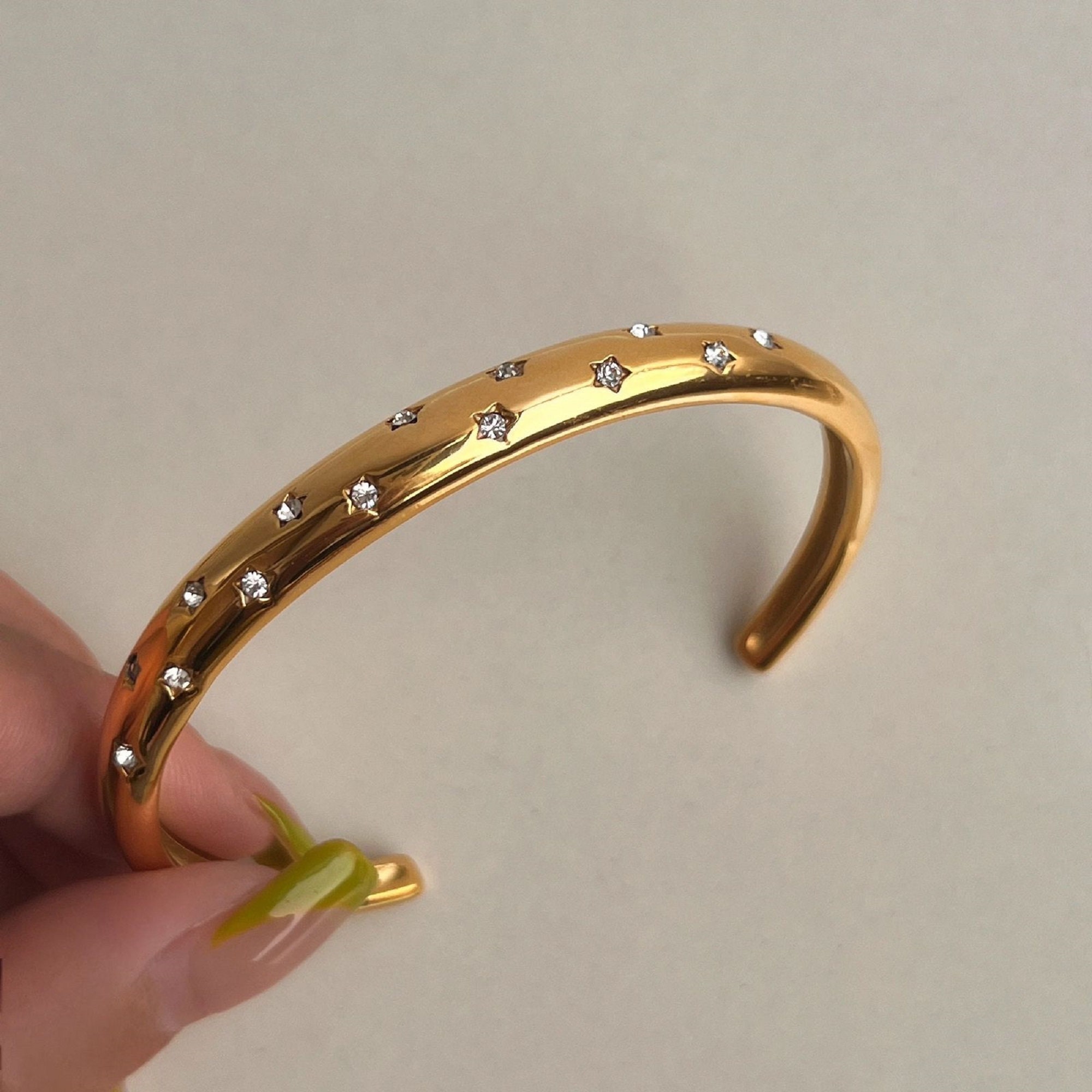 Gold Star Bangle - Etsy