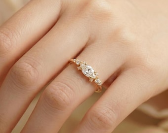 14K Gold Lab Grown Diamond Marquise Ring