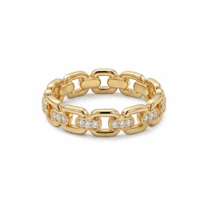 14K Gold Lab Grown Diamond Chain Ring, Chunky Paperclip Link Band, Interlink Ring, Minimalist Stacking Wedding Band, Everyday Luxury Jewelry