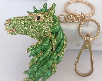 Unique Horse Key chain Animal Key Holder Rhinestone Crystal Pendant Key Ring D013K