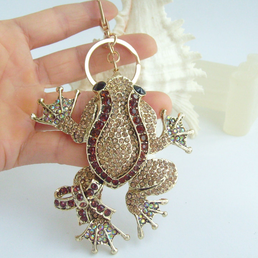 Unique Key Ring Frog Key Holder Pendant Rhinestone Crystal Animal Key Chain D020K Etsy