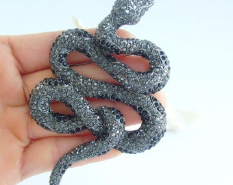 Unique Animal Snake Brooch Pin Pendant Rhinestone Crystal P034K