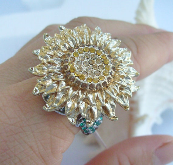 Crystal sunflower shop ring