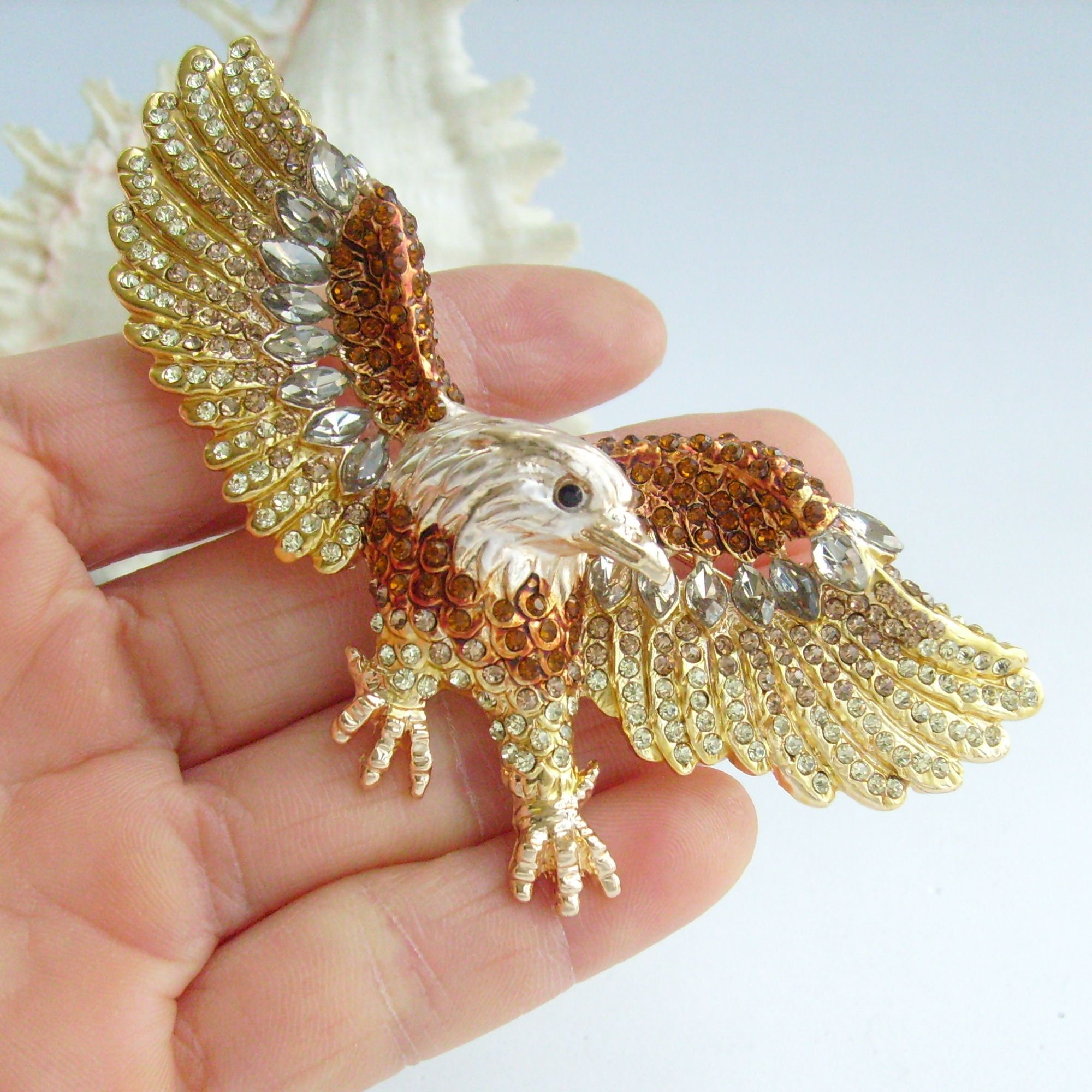 Xmsrn Vintage Kristall Phönix Halskette - Strass Choker Schmuck