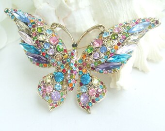 YYBONNIE Crystal Rhinestone Dragonfly Brooch Pin - Gold Plated, For Women, Bridal, Gift - View #7