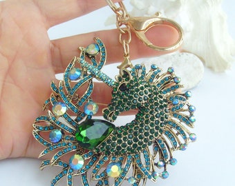 Horse Key chain Animal Key Holder Rhinestone Crystal Unicorn Pendant Key Ring D018K