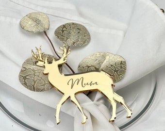 Christmas Reindeer Place Cards - Name Setting - Personalised Place Names - Festive Place Names - Christmas Decor - 2021 Ornament - Gifts