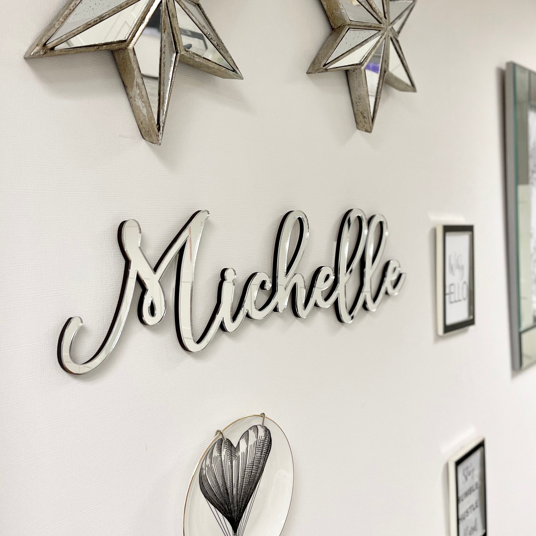 Personalised Acrylic Name Wall Sign Acrylic Mirrored Name Etsy