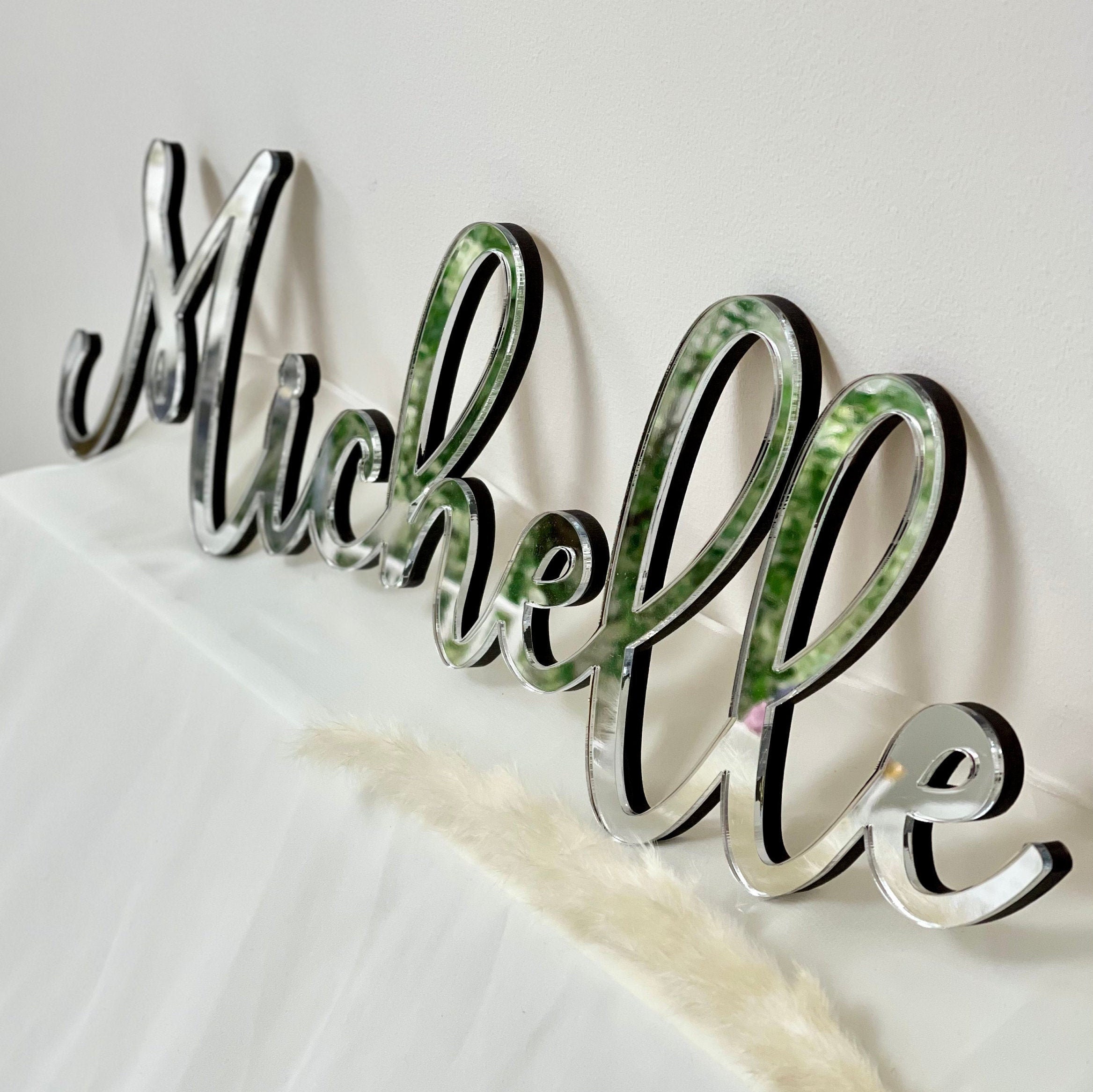 Personalised Acrylic Name Wall Sign Acrylic Mirrored Name Etsy