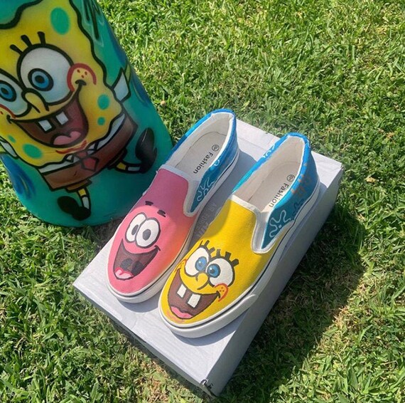 Spongebob X Patrick slip on shoes . Womens Size 9 | Etsy