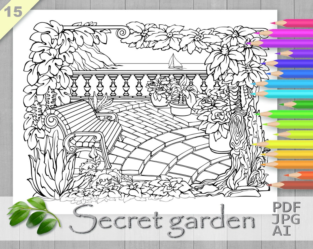 Secret Garden Coloring Page Printable - Il 1080xN.4832990218 853e