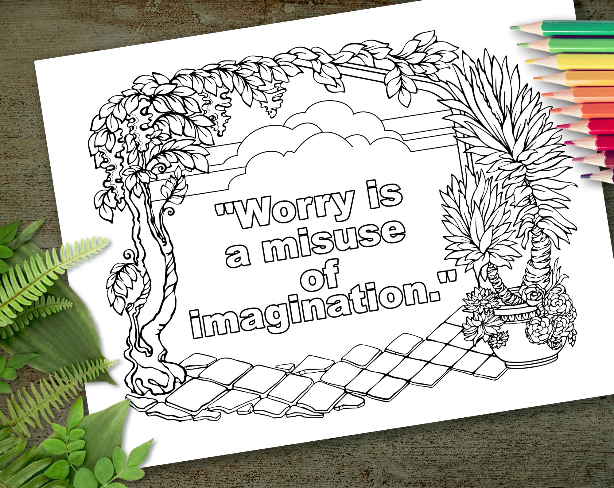 Secret Garden Coloring Page Printable - Il Fullxfull.4632053884 2l71