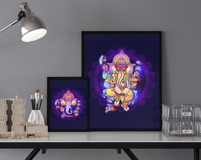 Ganesha Printable Wall Art. Ganesh Colorful Wall Art. Ganesha ...
