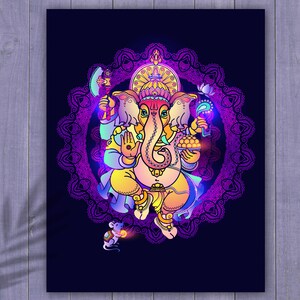 Ganesha Printable Wall Art. Ganesh Colorful Wall Art. Ganesha ...