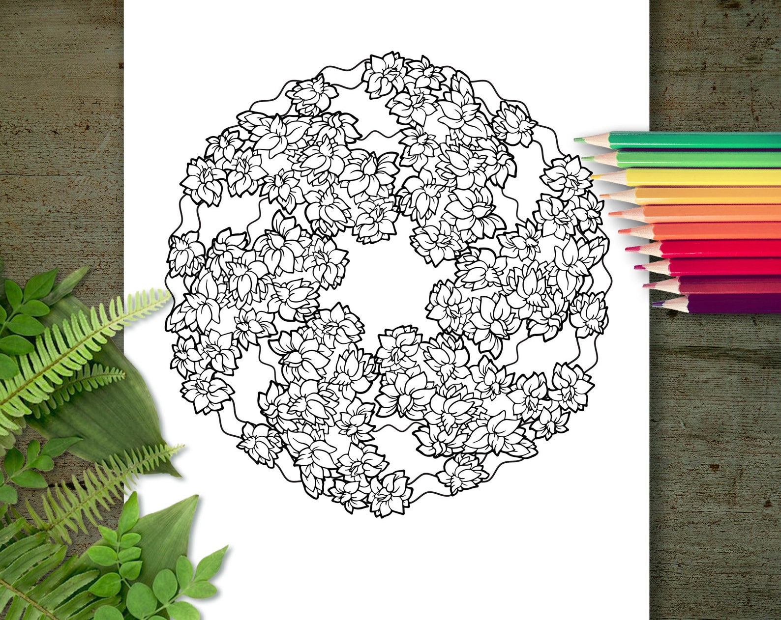 Secret Garden Coloring Page Printable Adult Coloring Books Etsy
