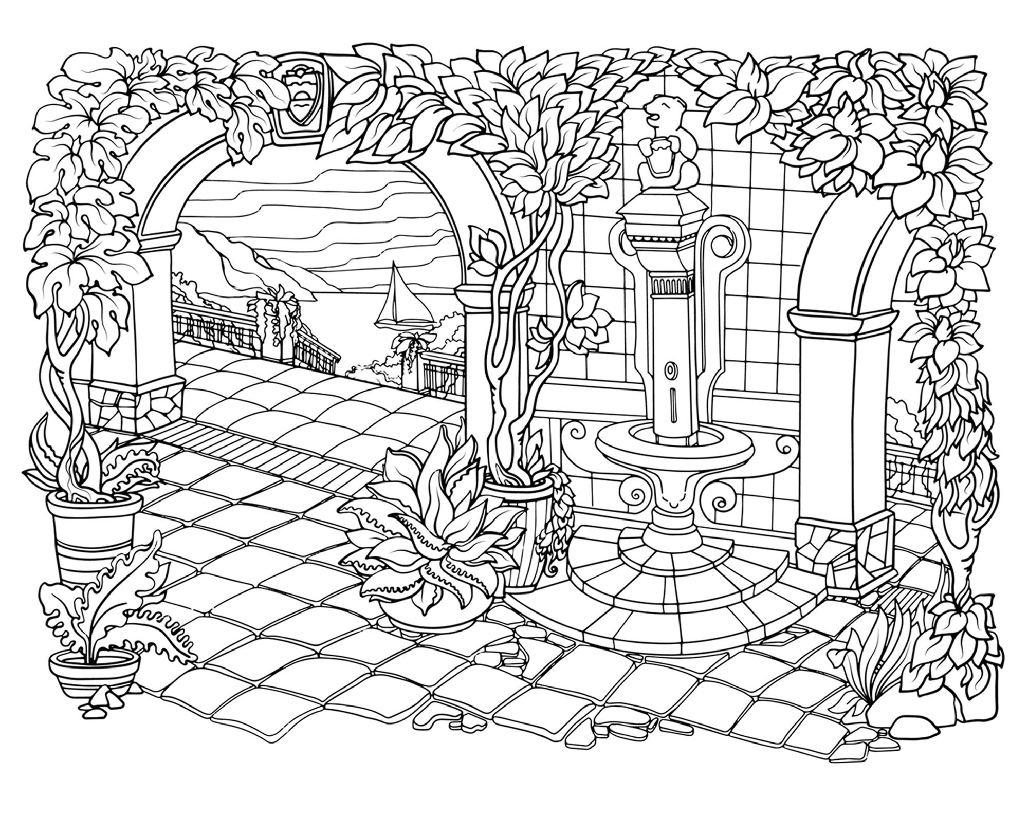 Secret Garden Coloring Page Printable Adult Coloring Book - Etsy