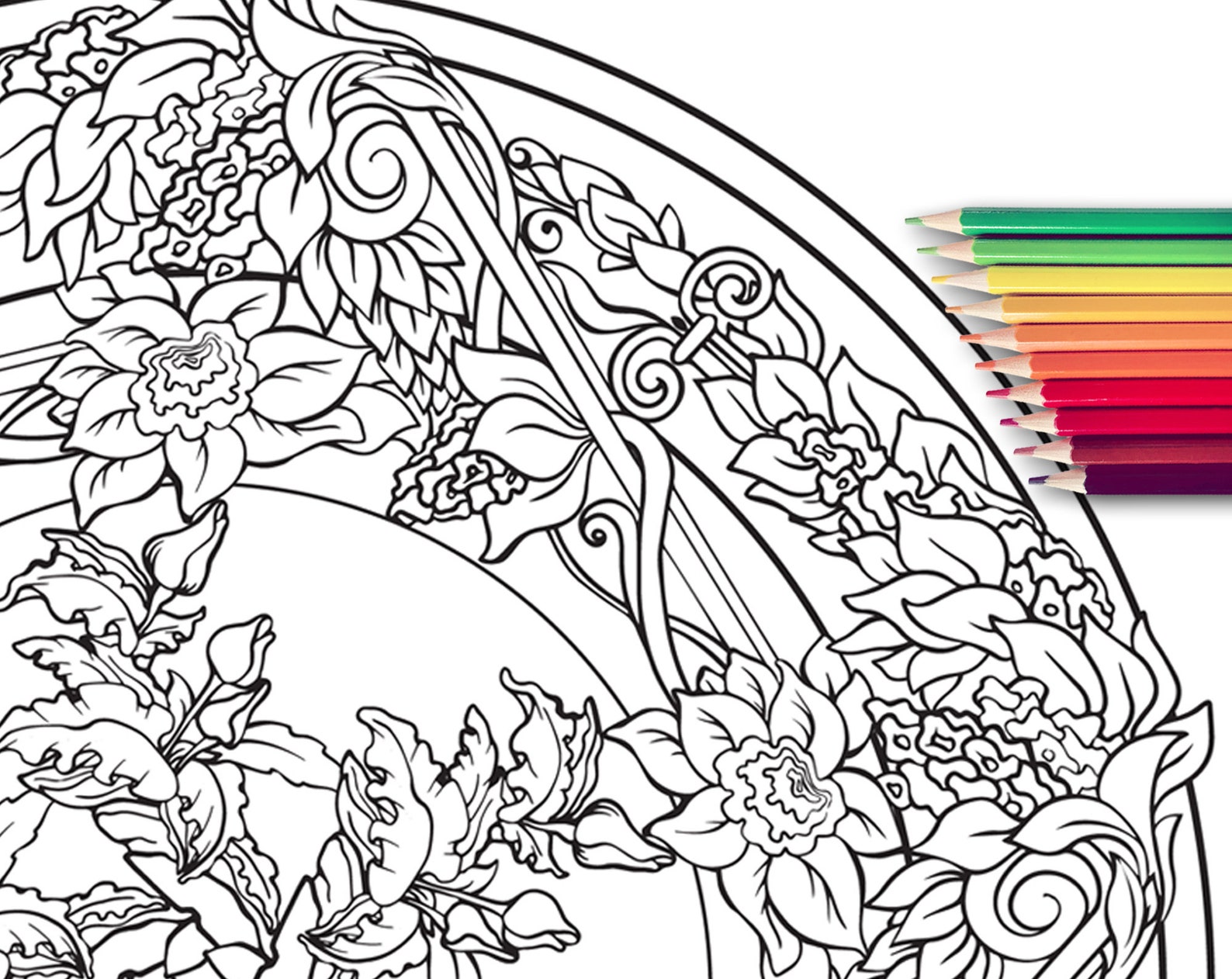 Secret Garden Coloring Page Printable Adult Coloring Books - Etsy