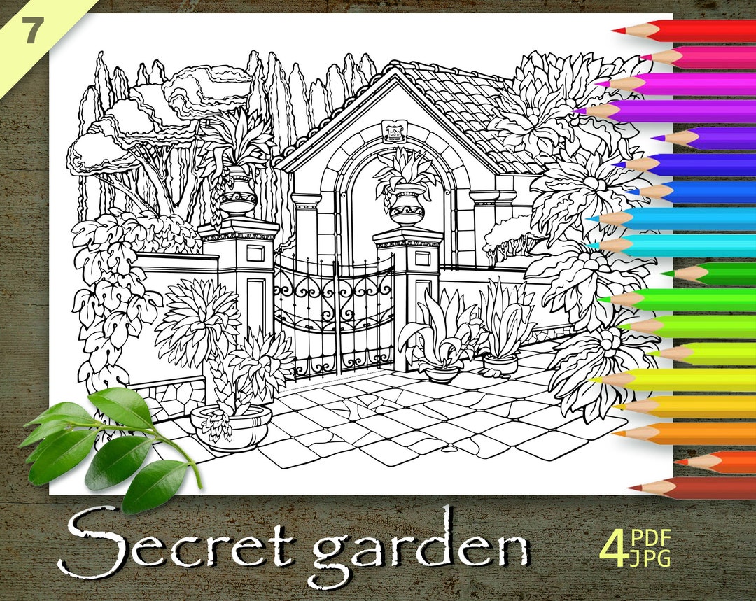 Secret Garden Coloring Page Printable Adult Coloring Books - Etsy