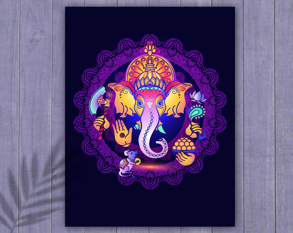 Ganesha Printable Wall Art. Ganesh Colorful Wall Art. Ganesha ...