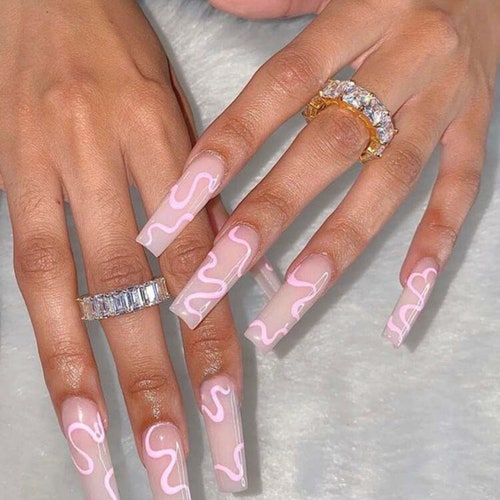 Acrylic Nails W File & Tape - Etsy Acrylic Nails W File & Tape - Etsy