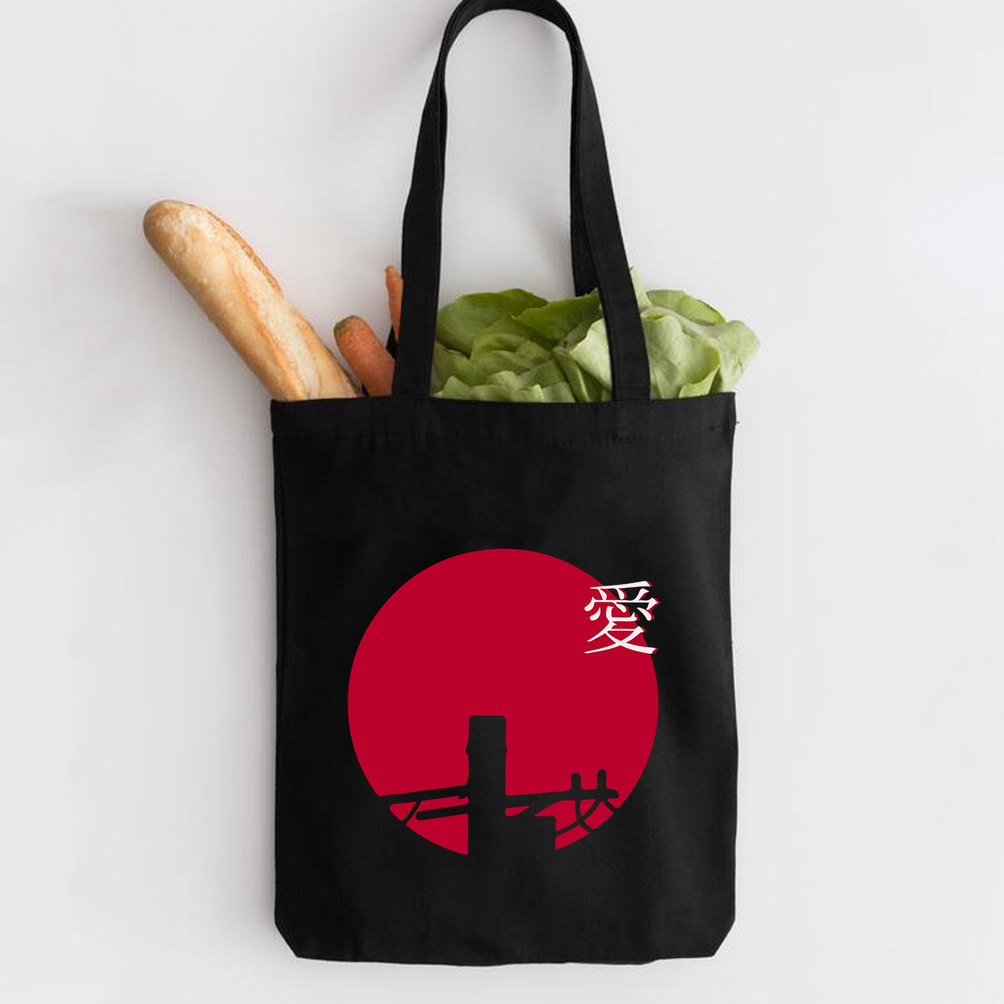 Japan Culture Canvas Tote Bag Etsy