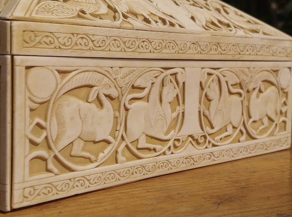 12th Century Medieval Box - Decorative Faux Ivory - Morgan Casket
