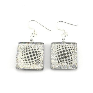Sparkly Black Dot Glass Drop Earrings, Dotty Earrings, Glass Art