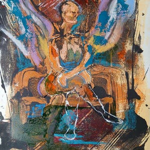 Fallen Angel,original painting "mixed" "media" "painting"
