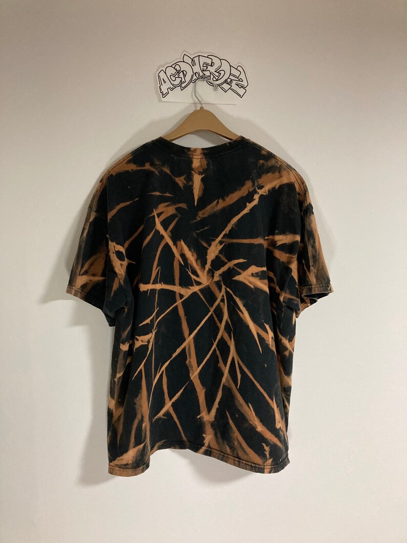 Led Zeppelin acid washed shirt cotton size 2XL one of a kind reverse tie dye on up-cycled tee