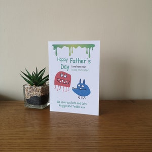 Personalisierte Vatertagskarte, personalisierte Zwillingskarte, Besondere Vatertagskarte, Vatertagskarte aus Zwillingen. Happy Fathers Day
