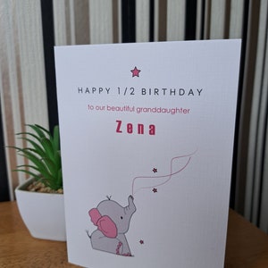 Gepersonaliseerde halve verjaardagskaart, gepersonaliseerde kaart van 6 maanden, tweelingkaart, gepersonaliseerde verjaardagskaart, verjaardagskaart van 6 maanden,