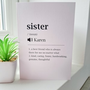 Tarjeta de cumpleaños para hermana, tarjeta de cumpleaños para hermana, hermana, tarjeta de cumpleaños significativa, tarjeta de cumpleaños para mejor amiga,