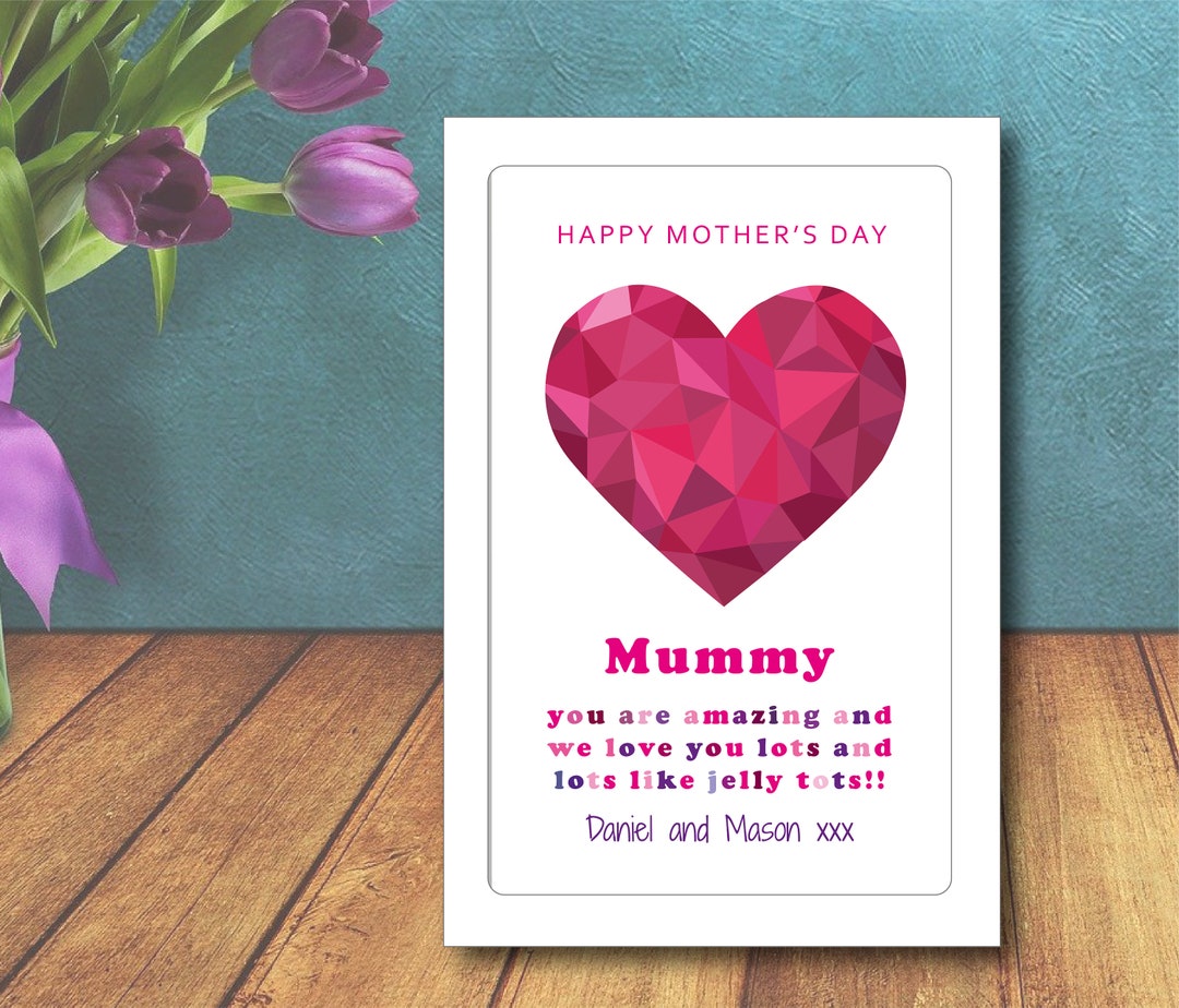 Personalised Mothers Day Card, Mummy Card From Children, Mummy's Day ...